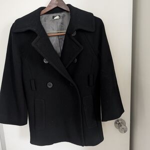 J. Crew Black Double-Breasted Pea Coat
